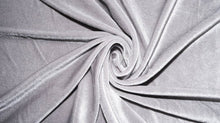 Load image into Gallery viewer, Grey #54 Stretch Velvet Polyester Spandex 250 GSM Luxury Apparel Fabric 55&quot;-56&quot; Wide By The Yard