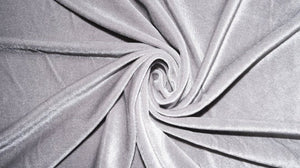 Grey #54 Stretch Velvet Polyester Spandex 250 GSM Luxury Apparel Fabric 55"-56" Wide By The Yard