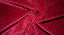 Load image into Gallery viewer, Red #57 Stretch Velvet Polyester Spandex 250 GSM Luxury Apparel Fabric 55&quot;-56&quot; Wide By The Yard