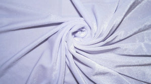 White #49 Stretch Velvet Polyester Spandex 250 GSM Luxury Apparel Fabric 55"-56" Wide By The Yard