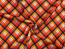 Load image into Gallery viewer, Fall Plaid Bullet Print #429 Ribbed Scuba Techno Double Knit 2-Way Stretch Poly Spandex Apparel Craft Fabric 58&quot;-60&quot; Wide BTY