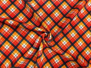 Fall Plaid Bullet Print #429 Ribbed Scuba Techno Double Knit 2-Way Stretch Poly Spandex Apparel Craft Fabric 58"-60" Wide BTY