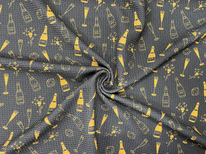 Champagne Bullet Print #465 Ribbed Scuba Techno Double Knit 2-Way Stretch Poly Spandex Apparel Craft Fabric 58"-60" Wide BTY