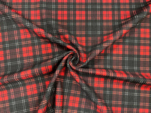 Load image into Gallery viewer, Christmas Tartan Plaid Bullet Print #480 Ribbed Scuba Techno Double Knit 2-Way Stretch Poly Spandex Apparel Craft Fabric 58&quot;-60&quot; Wide BTY
