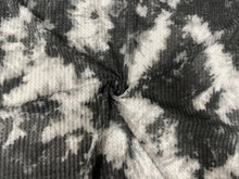 Load image into Gallery viewer, Tie-Dye Brushed Waffle Knit Print #29 Blacks Whites Poly Rayon Spandex 200 GSM Medium Weight 58&quot;-60&quot; Wide By The Yard