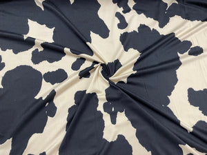 Cow Spot Black Stone DBP Print #386 Poly Spandex Apparel Stretch Fabric 190 GSM 58"-60" Wide By The Yard