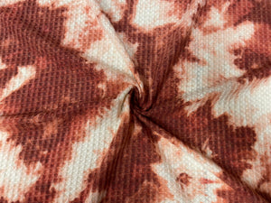 Tie-Dye Brushed Waffle Knit Print #33 Reds Whites Poly Rayon Spandex 200 GSM Medium Weight 58"-60" Wide By The Yard