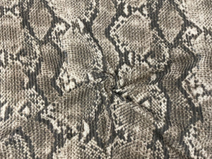 Snakeskin Brushed Waffle Knit Print #36 Gray White Black Poly Rayon Spandex 200 GSM Medium Weight 58"-60" Wide By The Yard