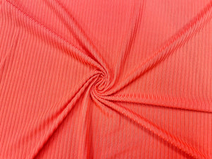 Orange DBP 4X2 Rib Knit #27 Double Brushed Polyester Spandex Stretch 190GSM Apparel Fabric 58"-60" Wide By The Yard