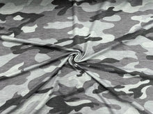 Load image into Gallery viewer, Camouflage DBP Print #588 Charcoal Double Brushed Polyester Spandex Apparel Stretch Fabric 190 GSM 58&quot;-60&quot; Wide By The Yard