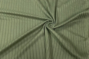 Olive DBP 8X3 Rib Knit #7 Double Brushed Polyester Spandex Stretch 190GSM Apparel Fabric 58"-60" Wide By The Yard