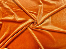 Load image into Gallery viewer, Pumpkin Orange #87 Stretch Velvet Polyester Spandex 250 GSM Luxury Apparel Fabric 55&quot;-56&quot; Wide By The Yard