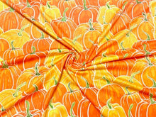 Load image into Gallery viewer, Pumpkin Patch Fall DBP Print #659 Double Brushed Polyester Spandex Apparel Stretch Fabric 190 GSM 58&quot;-60&quot; Wide By The Yard