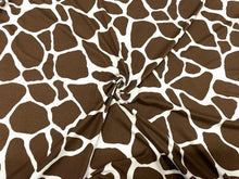 Load image into Gallery viewer, Cow Spot Cowhide Brown DBP Print #674 Double Brushed Polyester Spandex Apparel Stretch Fabric 190 GSM 58&quot;-60&quot; Wide By The Yard