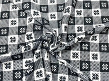 Load image into Gallery viewer, Buffalo Plaid Snowflake Bullet Print #585 Ribbed Scuba Techno Double Knit 2-Way Stretch Poly Spandex Apparel Craft Fabric 58&quot;-60&quot; Wide BTY