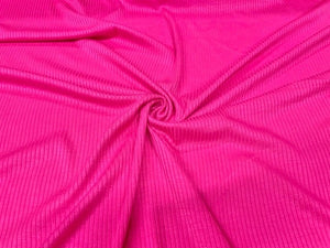 Hot Pink DBP 4X2 Rib Knit #35 Double Brushed Polyester Spandex Stretch 190GSM Apparel Fabric 58"-60" Wide By The Yard