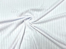 Load image into Gallery viewer, White DBP 8X3 Rib Knit #13 Double Brushed Polyester Spandex Stretch 190GSM Apparel Fabric 58&quot;-60&quot; Wide By The Yard