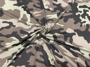 Camouflage DBP Print #750 Double Brushed Polyester Spandex Apparel Stretch Fabric 180 GSM 58"-60" Wide By The Yard