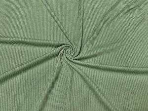 Sage DBP 4X2 Rib Knit #44 Double Brushed Polyester Spandex Stretch 190GSM Apparel Fabric 58"-60" Wide By The Yard