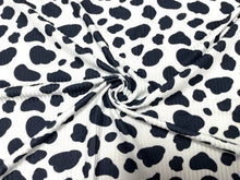 Load image into Gallery viewer, Cow Spot DBP 4x2 Rib Knit Print #255 Double Brushed Poly Spandex Stretch 190GSM Apparel Fabric 58&quot;-60&quot; Wide By The Yard