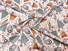 Load image into Gallery viewer, Brittany Frost Designs S&#39;Mores DBP 4x2 Rib Knit Print #265 Double BrushPoly Spandex Stretch 190GSM Apparel Fabric 58&quot;-60&quot; Wide By The Yard