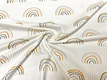 Load image into Gallery viewer, Rainbow DBP 4x2 Rib Knit Print #273 Double Brushed Poly Spandex Stretch 190GSM Apparel Fabric 58&quot;-60&quot; Wide By The Yard
