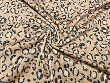 Load image into Gallery viewer, 8x3 Rib Brittany Frost Designs Leopard Spot DBP Knit Print #276 Brushed Poly Spandex Stretch 190GSM Apparel Fabric 58&quot;-60&quot; Wide By The Yard