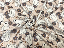 Load image into Gallery viewer, 8x3 Rib Brittany Frost Designs Floral Ghosts DBP Knit Print #300 Brushed Poly Spandex Stretch 190GSM Apparel Fabric 58&quot;-60&quot; Wide By The Yard