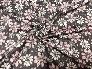 Brittany Frost Designs Floral Web DBP Print #802 Double Brushed Polyester Spandex Apparel Stretch Fabric 190 GSM 58"-60" Wide By The Yard