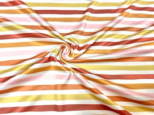 Fall Stripe DBP Print #826 Double Brushed Polyester Spandex Apparel Stretch Fabric 190 GSM 58"-60" Wide By The Yard