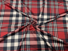 Load image into Gallery viewer, Plaid Red Black DBP Print #835 Double Brushed Polyester Spandex Apparel Stretch Fabric 190 GSM 58&quot;-60&quot; Wide By The Yard