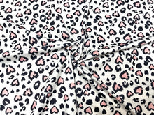 Load image into Gallery viewer, Pink Leopard Animal DBP Print #838 Double Brushed Polyester Spandex Apparel Stretch Fabric 190 GSM 58&quot;-60&quot; Wide By The Yard