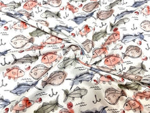 Load image into Gallery viewer, Brittany Frost Designs Fishing DBP Print #847 Double Brushed Polyester Spandex Apparel Stretch Fabric 190 GSM 58&quot;-60&quot; Wide By The Yard