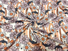 Load image into Gallery viewer, Brittany Frost Designs Bat Floral DBP Print #858 Double Brushed Polyester Spandex Apparel Stretch Fabric 190 GSM 58&quot;-60&quot; Wide By The Yard