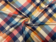 Load image into Gallery viewer, 8x3 Fall Plaid DBP Knit Print #387 Double Brushed Poly Spandex Stretch 190GSM Apparel Fabric 58&quot;-60&quot; Wide By The Yard