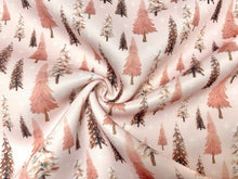 Load image into Gallery viewer, Pink Christmas Tree Super Scuba Techno Print #71 Double Knit Stretch Fabric Poly Spandex Apparel Craft Fabric 58&quot;-60&quot; Wide By The Yard