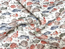 Load image into Gallery viewer, Brittany Frost Designs Fish Lure Super Scuba Techno Print #144 Double Knit Stretch Fabric Poly Spandex Fabric 58&quot;-60&quot; Wide By The Yard