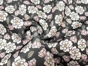 Brittany Frost Designs Magnolia Floral Super Scuba Techno Print #151 Double Knit Stretch Fabric Poly Spandex Fabric 58"-60" Wide By The Yard