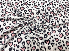 Load image into Gallery viewer, 8x3 Pink Leopard Spot Animal DBP Knit Print #390 Double Brushed Poly Spandex Stretch 190GSM Apparel Fabric 58&quot;-60&quot; Wide By The Yard