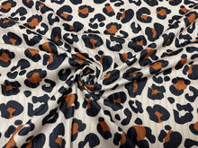 Load image into Gallery viewer, 8x3 Leopard Spot Animal DBP Knit Print #391 Double Brushed Poly Spandex Stretch 190GSM Apparel Fabric 58&quot;-60&quot; Wide By The Yard