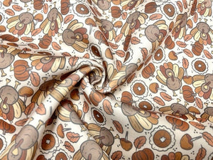 Brittany Frost Designs Thanksgiving Super Scuba Techno Print #171 Double Knit Stretch Fabric Poly Spandex Fabric 58"-60" Wide By The Yard