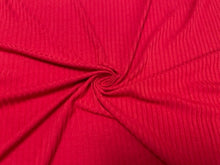 Load image into Gallery viewer, Cherry Red DBP 8X3 Rib Knit #27 Double Brushed Polyester Spandex Stretch 190GSM Apparel Fabric 58&quot;-60&quot; Wide By The Yard