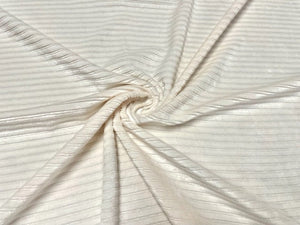 Ivory Stripe Velvet #69 Stretch Velvet Polyester Spandex 250 GSM Luxury Apparel Fabric 58"-60" Wide By The Yard