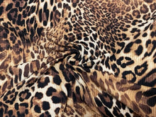 Load image into Gallery viewer, 4x2 Leopard Spot Animal DBP Rib Knit Print #491 Double Brushed Poly Spandex Stretch 190GSM Apparel Fabric 58&quot;-60&quot; Wide By The Yard