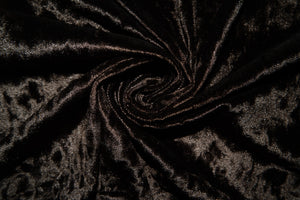 Brown #37 Crushed Stretch Velvet Polyester Spandex 250 GSM Luxury Apparel Fabric 55"-56" Wide By The Yard