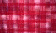 Load image into Gallery viewer, Red Houndstooth Plaid Bullet Print #195 Ribbed Scuba Techno Double Knit 2-Way Stretch Poly Spandex Apparel Craft Fabric 58&quot;-60&quot; Wide BTY