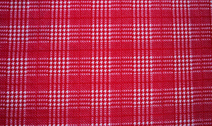 Red Houndstooth Plaid Bullet Print #195 Ribbed Scuba Techno Double Knit 2-Way Stretch Poly Spandex Apparel Craft Fabric 58"-60" Wide BTY