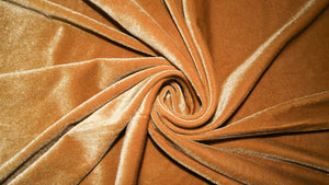 Mustard #63 Stretch Velvet Polyester Spandex 250 GSM Luxury Apparel Fabric 55"-56" Wide By The Yard