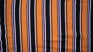 Double Brushed Poly Varsity Stripe Print #89 Polyester Spandex Apparel Stretch Fabric 190 GSM 58"-60" Wide By The Yard