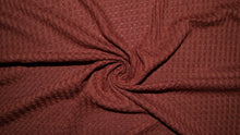 Load image into Gallery viewer, Burnt Orange Brushed Waffle Knit #15 Yarn Dyed Poly Rayon Spandex 200 GSM Medium Weight 58&quot;-60&quot; Wide By The Yard